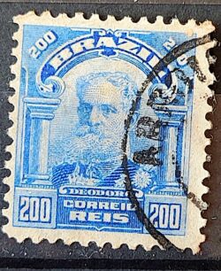 Selo Regular Cod RHM 140 Alegoria Republicana Presidente Marechal Deodoro da Fonseca Militar 1906 Circulado 15