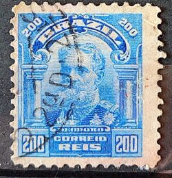 Selo Regular Cod RHM 140 Alegoria Republicana Presidente Marechal Deodoro da Fonseca Militar 1906 Circulado 19