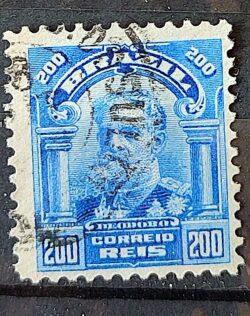 Selo Regular Cod RHM 140 Alegoria Republicana Presidente Marechal Deodoro da Fonseca Militar 1906 Circulado 4
