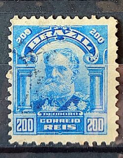 Selo Regular Cod RHM 140 Alegoria Republicana Presidente Marechal Deodoro da Fonseca Militar 1906 Circulado 5