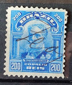 Selo Regular Cod RHM 140 Alegoria Republicana Presidente Marechal Deodoro da Fonseca Militar 1906 Circulado 8