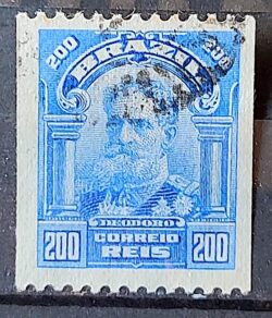 Selo Regular Cod RHM 140 G Alegoria Republicana Presidente Marechal Deodoro da Fonseca Militar 1906 Circulado 1 Caderneta