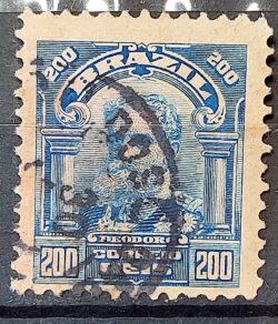 Selo Regular Cod RHM 140 a Alegoria Republicana Presidente Marechal Deodoro da Fonseca Militar 1915 Circulado 1