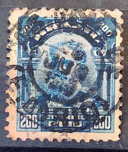 Selo Regular Cod RHM 140 a Alegoria Republicana Presidente Marechal Deodoro da Fonseca Militar 1915 Circulado 10