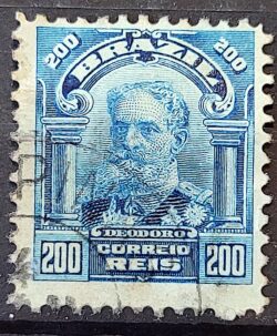 Selo Regular Cod RHM 140 a Alegoria Republicana Presidente Marechal Deodoro da Fonseca Militar 1915 Circulado 12