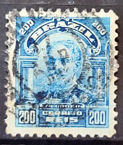 Selo Regular Cod RHM 140 a Alegoria Republicana Presidente Marechal Deodoro da Fonseca Militar 1915 Circulado 13