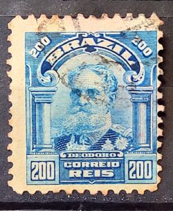 Selo Regular Cod RHM 140 a Alegoria Republicana Presidente Marechal Deodoro da Fonseca Militar 1915 Circulado 14