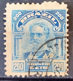 Selo Regular Cod RHM 140 a Alegoria Republicana Presidente Marechal Deodoro da Fonseca Militar 1915 Circulado 16