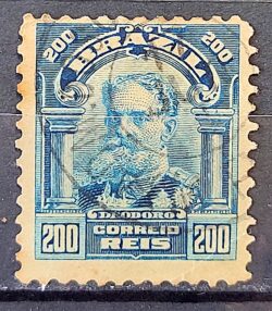 Selo Regular Cod RHM 140 a Alegoria Republicana Presidente Marechal Deodoro da Fonseca Militar 1915 Circulado 17