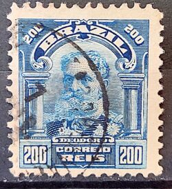 Selo Regular Cod RHM 140 a Alegoria Republicana Presidente Marechal Deodoro da Fonseca Militar 1915 Circulado 18