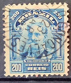 Selo Regular Cod RHM 140 a Alegoria Republicana Presidente Marechal Deodoro da Fonseca Militar 1915 Circulado 19