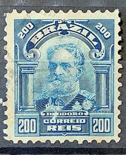 Selo Regular Cod RHM 140 a Alegoria Republicana Presidente Marechal Deodoro da Fonseca Militar 1915 Circulado 3