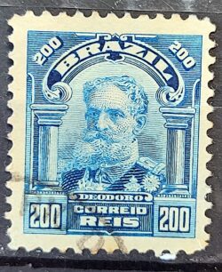 Selo Regular Cod RHM 140 a Alegoria Republicana Presidente Marechal Deodoro da Fonseca Militar 1915 Circulado 5