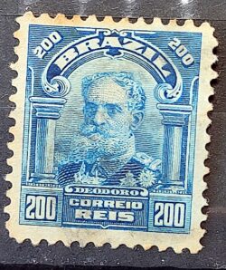 Selo Regular Cod RHM 140 a Alegoria Republicana Presidente Marechal Deodoro da Fonseca Militar 1915 Circulado 6