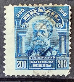 Selo Regular Cod RHM 140 a Alegoria Republicana Presidente Marechal Deodoro da Fonseca Militar 1915 Circulado 8