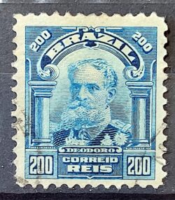 Selo Regular Cod RHM 140 a Alegoria Republicana Presidente Marechal Deodoro da Fonseca Militar 1915 Circulado 9