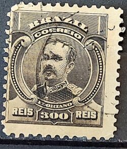 Selo Regular Cod RHM 141 Alegoria Republicana Presidente Floriano Peixoto Militar 1906 Circulado 17