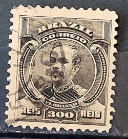 Selo Regular Cod RHM 141 Alegoria Republicana Presidente Floriano Peixoto Militar 1906 Circulado 18