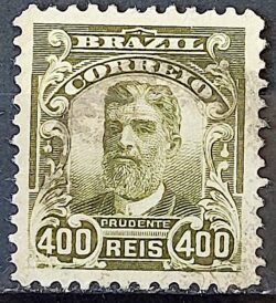 Selo Regular Cod RHM 142 Alegoria Republicana Presidente Prudente de Moraes 1906 Circulado 10
