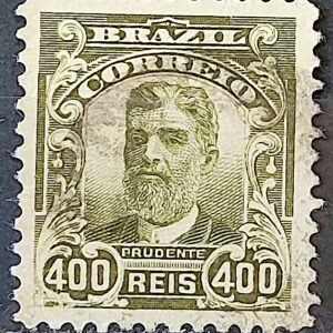 Selo Regular Cod RHM 142 Alegoria Republicana Presidente Prudente de Moraes 1906 Circulado 10