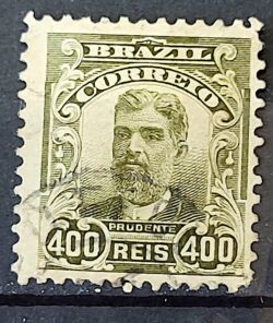 Selo Regular Cod RHM 142 Alegoria Republicana Presidente Prudente de Moraes 1906 Circulado 5