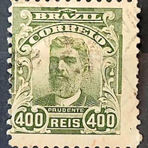 Selo Regular Cod RHM 142 Alegoria Republicana Presidente Prudente de Moraes 1906 Circulado 6