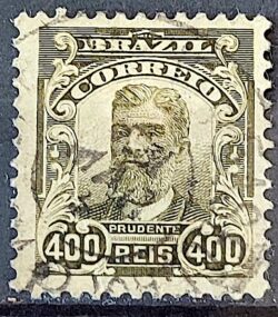 Selo Regular Cod RHM 142 Alegoria Republicana Presidente Prudente de Moraes 1906 Circulado 7