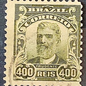 Selo Regular Cod RHM 142 Alegoria Republicana Presidente Prudente de Moraes 1906 Circulado 8