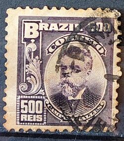 Selo Regular Cod RHM 143 Alegoria Republicana Presidente Campos Sales 1906 Circulado 3