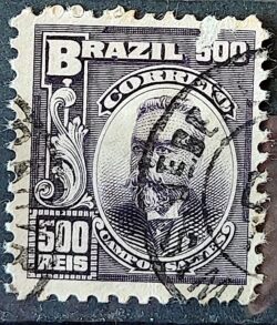 Selo Regular Cod RHM 143 Alegoria Republicana Presidente Campos Sales 1906 Circulado 5