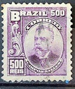 Selo Regular Cod RHM 143 a Alegoria Republicana Presidente Campos Sales 1915 Circulado 1