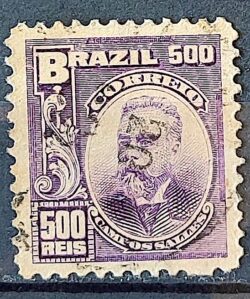 Selo Regular Cod RHM 143 a Alegoria Republicana Presidente Campos Sales 1915 Circulado 2