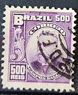 Selo Regular Cod RHM 143 a Alegoria Republicana Presidente Campos Sales 1915 Circulado 4