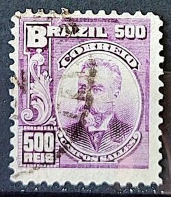 Selo Regular Cod RHM 143 a Alegoria Republicana Presidente Campos Sales 1915 Circulado 7
