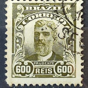 Selo Regular Cod RHM 144 Alegoria Republicana Presidente Prudente de Moraes 1910 Circulado 10