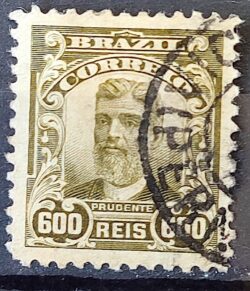 Selo Regular Cod RHM 144 Alegoria Republicana Presidente Prudente de Moraes 1910 Circulado 8