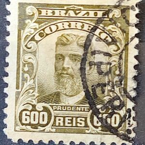 Selo Regular Cod RHM 144 Alegoria Republicana Presidente Prudente de Moraes 1910 Circulado 8