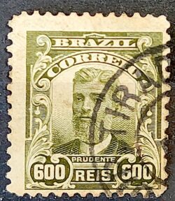 Selo Regular Cod RHM 144 a Alegoria Republicana Presidente Prudente de Moraes 1915 Circulado 1