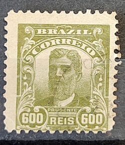 Selo Regular Cod RHM 144 a Alegoria Republicana Presidente Prudente de Moraes 1915 Circulado 3