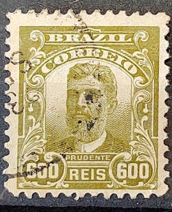 Selo Regular Cod RHM 144 a Alegoria Republicana Presidente Prudente de Moraes 1915 Circulado 4