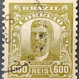 Selo Regular Cod RHM 144 a Alegoria Republicana Presidente Prudente de Moraes 1915 Circulado 4