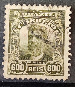Selo Regular Cod RHM 144 a Alegoria Republicana Presidente Prudente de Moraes 1915 Circulado 5