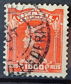 Selo Regular Cod RHM 146 Alegoria Republicana Liberdade 1906 Circulado 13