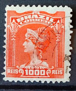 Selo Regular Cod RHM 146 Alegoria Republicana Liberdade 1906 Circulado 2