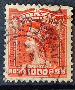 Selo Regular Cod RHM 146 Alegoria Republicana Liberdade 1906 Circulado 3