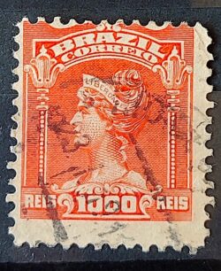 Selo Regular Cod RHM 146 Alegoria Republicana Liberdade 1906 Circulado 4