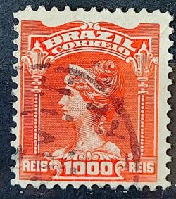 Selo Regular Cod RHM 146 Alegoria Republicana Liberdade 1906 Circulado 5