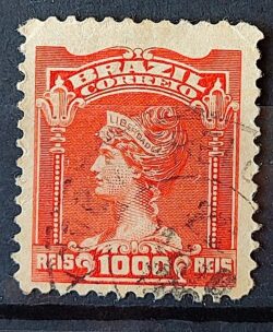 Selo Regular Cod RHM 146 Alegoria Republicana Liberdade 1906 Circulado 8
