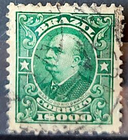 Selo Regular Cod RHM 147 Alegoria Republicana Barao do Rio Branco 1913 Circulado 1