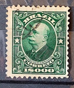 Selo Regular Cod RHM 147 Alegoria Republicana Barao do Rio Branco 1913 Circulado 14